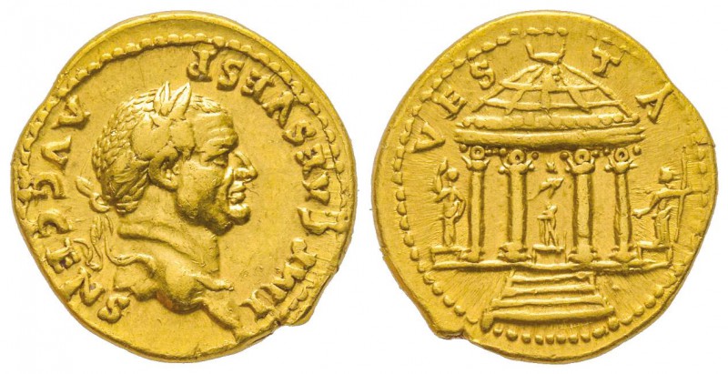 Vespasianus 69-79 
Aureus, Rome, 73, AU 7.27 g.
Avers : IMP CAES VESP AVG CENS...