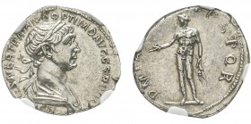 Traianus 98-117
Denarius, Rome, 114-116, AG 3.46 g. Ref : C. 276, RIC 347 Conservation : NGC AU 4/5 - 4/5