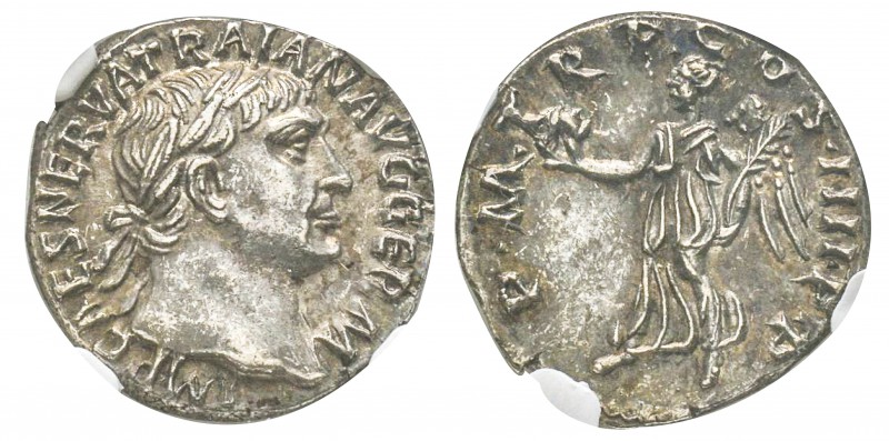 Traianus 98-117
Denarius, Rome, 101-102, AG 3.88 g. Ref : C 75, RIC 58 Conserva...