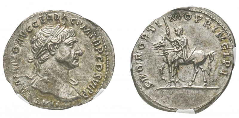 Traianus 98-117
Denarius, Rome, 112-113, AG 3.47 g.
Ref : C. 445, RIC 291 Cons...