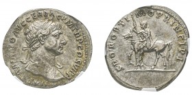 Traianus 98-117
Denarius, Rome, 112-113, AG 3.47 g.
Ref : C. 445, RIC 291 Conservation : NGC AU 5/5 - 4/5 Fine Style