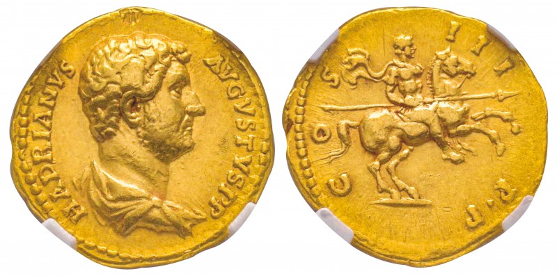 Hadrianus 117-138
Aureus, Rome, 134-138, AU 7.2 g.
Avers : HADRIANVS AVGVSTVS ...