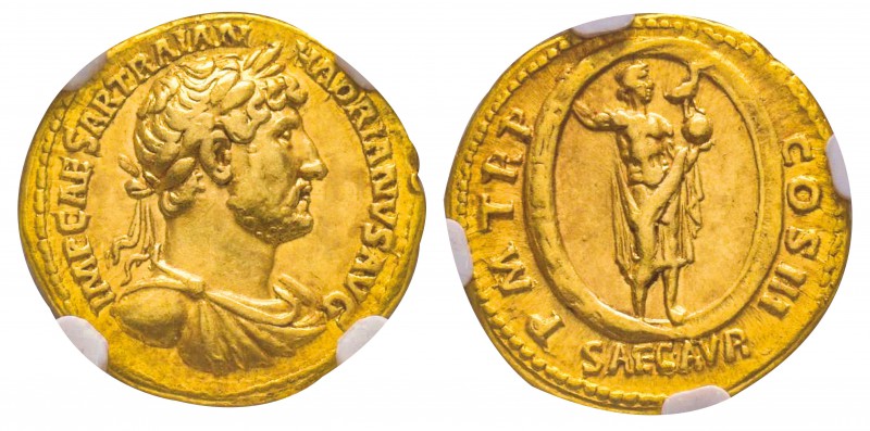 Hadrianus 117-138
Aureus, Rome, 119-122, AU 7.28 g.
Avers : IMP CAESAR TRAIAN ...