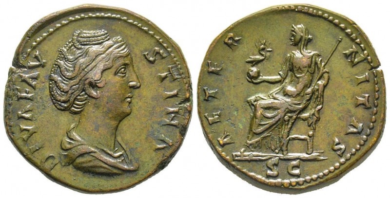 Antoninus Pius pour Faustina Augusta 138-141 
Sestertius, Rome, 141-161, AE 31....