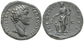 Antoninus Pius pour Marcus Aurelius Caesar 139-161 Sestertius, Rome, 148-149, AE 26.49 g.
Avers : AVRELIVS CAE - SAR AVG PII F Buste drapé à droite. ...