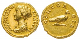 Marcus Aurelius pour Faustina II, Augusta 147-176 
Aureus, Rome, 161-176, AU 7.12 g.
Avers : FAVSTINA AVG P II AVG FIL Buste drapé à gauche /Revers ...