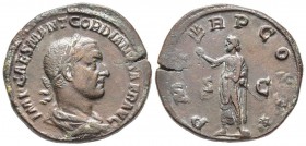 Gordianus I Africanus 238 
Sestertius, Rome, 238, AE 18.59 g.
Avers : IMP CAES M ANT GORDIANVS AFR AVG Buste lauré, drapé et cuirassé à droite. /Rev...