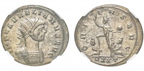 Aurelianus 270-275 Antoninianus, Ticinum, 274-275, Billon 4.87 g.
Avers : IMP C AVRELIANVS AVG Buste radié et cuirassé à droite. /Revers : ORIENS AVG...