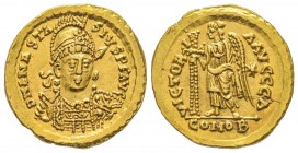 Théoderic, 493-526, Monnayage au nom de Anastasius
Solidus, au nom et au type de Anastasius, Rome, 492-518, AU 4.42 g.
Ref : MIBE 8, Mec 112, Hahn 9...