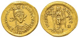 Zeno et Leo I 476-477 (Empereur d’Orient)
Solidus, Constantinople, 476-477, AU 4.42 g.
Ref : RIC 906, Dep. 107/1 
Conservation : presque Superbe