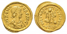 Zeno 476-491
Tremissis, Constantinople, in exemplaire CONOV, 476-491, AU 1.49 g.
Ref : cfr. RIC 914, Dep. 108/4, Inédit avec CONOV
Ex Hess Divo 315...
