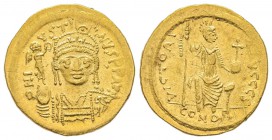 Justin II 565-578
Solidus, Constantinople, 565-578, AU 4.46 g.
Ref : MIB 4, Sear 345 Conservation : Superbe. Rare