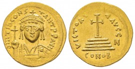 Tiberius II 578-582
Solidus, Constantinople, 578-582, AU 4.50 g.
Ref : MIB 4, Sear 422 Conservation : presque FDC