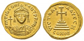 Tiberius II 578-582
Solidus, Constantinople, 578-582, AU 4.44 g.
Ref : MIB 4, Sear 422 Conservation : FDC