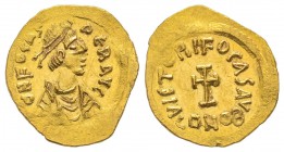 Phocas 602-610
Tremissis, Costantinople, 607-610, AU 1.46 g.
Ref : Sear 634 Conservation : rayure sinon FDC