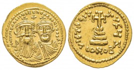 Heraclius et H Heraclius Constantine 613-641
Solidus, Costantinople, AU 4.46 g.
Ref : MIB 26, Sear 959 Conservation : presque Superbe