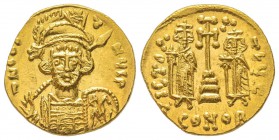 Constantinus IV 668-685
Solidus, Constantinople, 668-685, AU 4.4 g.
Ref : Hahn 7a, Sear 1156 Conservation : FDC