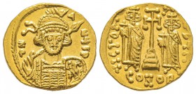 Constantinus IV 668-685
Solidus, Constantinople, 668-685, AU 4.42 g.
Ref : Sear 1155 Conservation : FDC