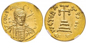 Constantinus IV 668-685
Solidus, Constantinople, 668-685, AU 4.46 g.
Ref : Sear 1157 Conservation : NGC MS 4/5 - 5/5