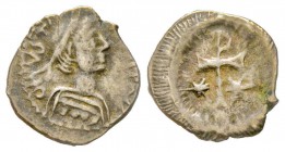 Lombards, au nom de Justinien 1er 
Demi silique, Ravenna, AG 0.78 g.
Ref : Ranieri 362 Conservation : TB