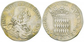 Monaco, Honoré II 1604-1662
Écu de 3 Livres ou 60 Sols, 1654(4), AG 24 g.
Avers : HON II D G PRINC MONOECI Buste drapé et cuirassé à droite 
Revers...