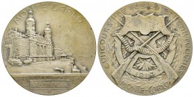 Monaco, Albert Ier 1889-1922
Médaille en argent Concours de Fusils, AG 97.28 g., 62 mm, par T.A. Szirmaï
Avers: CONCOURS DE FUSILS ET CARTOUCHES MON...