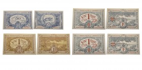 Monaco, Albert Ier 1889-1922
Lot de 4 billets, 1 Franc Brun Série A avec numéro, deux billets de 1 Franc ESSAI, 50 centimes ESSAI, 1920
Ref : G. MCc...