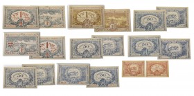 Monaco, Albert Ier 1889-1922
Lot de 9 billets, 1 Franc série E avec numéro, 1 Franc ESSAI, 1 Franc Brun Série A avec numéro, 50 Centimes ESSAI, 50 Ce...
