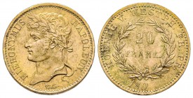 Jérôme Napoléon 1807-1813
Essai de 20 Francs, 180 ., par Tiolier, sans lettre d’atélier, tranche inscrite en creux, Bronze doré (Gilt) 3.25 g.
Ref :...