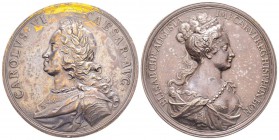 Austria, Karl VI 1711-1740
Médaille en bronze, AE 70.11 g., 55 mm
Avers : CAROLVS VI CAESAR AVG 
Revers : ELISABETHA CHRISTINA AVGVSTA CAROLI VI IM...