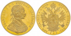 Austria, Franz Joseph, 1848-1916
4 Ducats, Vienne, 1884, AU 13.96 g.
Ref : Fr. 487, KM#2276 Conservation : PCGS MS62
