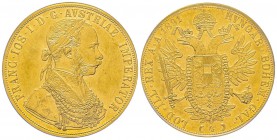 Austria, Franz Joseph, 1848-1916
4 Ducats, Vienne, 1891, AU 13.96 g. Ref : Fr. 487, KM#2276 Conservation : PCGS AU55