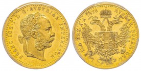 Austria, Franz Joseph, 1848-1916
Ducat, 1876, AU 3.49 g. Ref : Fr. 493, KM#2267 Conservation : PCGS MS61