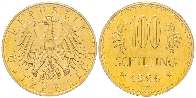 Austria, République 1918-
100 Schilling, 1926, AU 23.52 g. Ref : Fr. 520, KM#28...