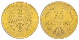 Austria, République 1918-
25 Schilling, 1931, AU 5.88 g.
Ref : Fr. 521, KM#2841 Conservation : PCGS PL63