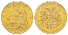 Austria, République 1918-
25 Schilling, St. Léopold, 1935, AU 5.88 g.
Ref : Fr. 524, KM#2856 Conservation : PCGS PL64