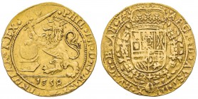 Brabant Duché, Philippe IV 1621-1665 
Souverain ou lion d’or, Anvers, 1658, AU 5.53 g.
Ref : Fr. 107 Conservation : TTB. Rare