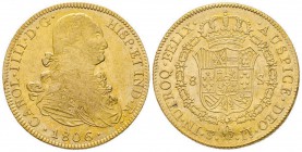 Bolivia, Carlos IV 1788-1808
8 Escudos, Potosi, 1806, AU 27 g.
Ref : Fr. 14, KM#81 
Conservation : Superbe