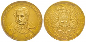 Bolivia, République 
Médaille en or, 1925, Independence Centennial, AU 56.42 g. 47mm, 18K 
Avers : 1825 PRIMER CENTENARIO DE BOLIVIA 1925 Buste de A...