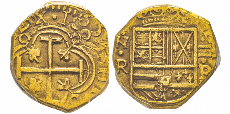 Colombia, Felipe V 1621-1665
2 Escudos,1659, Santa Fe (nuevo reino), AU 6.72 g....