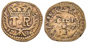 Corsica (Kingdom of), Théodore de Neuhof 1736
5 soldi, Orezza, 1736, Cu 3.30 g.
Avers : dans un cercle de grènetis, TR (Théodorux Rexemplaire sous u...