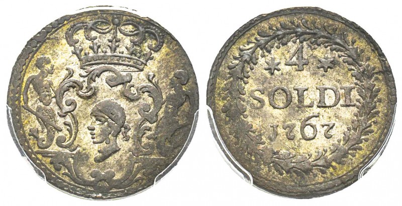Corsica (Kingdom of), Pascal Paoli 1762-1768
4 soldi, Murato, 1767, Billon 1.94...