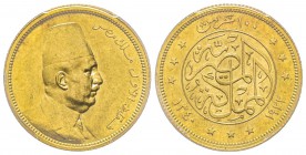 Egypt, Fouad Ier (1341-1355 AH) 1922-1936
100 Piastres, 1340 (1922), AU 8.5 g. or jaune
Ref : Fr. 27, KM#341 Conservation : PCGS MS62