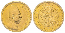 Egypt, Fouad Ier (1341-1355 AH) 1922-1936
100 Piastres, 1340 (1922), AU 8.5 g. or rouge
Ref : Fr. 27, KM#341 Conservation : PCGS AU50