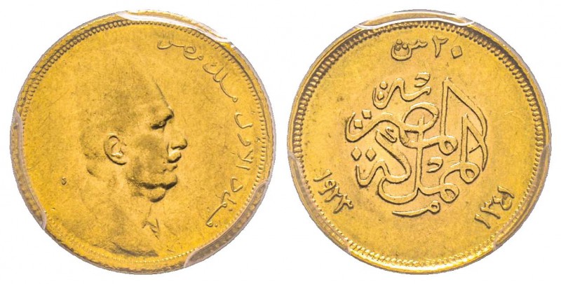 Egypt, Fouad Ier (1341-1355 AH) 1922-1936
20 Piastres, 1341 (1923), AU 1.7 g.
...