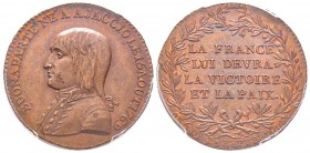 Directoire 1795-1799
Médaille, Buonaparte Général, Victoires de Bonaparte et traité de paix de Campoformio conclu avec l’Autriche, Bronze 15.28 g. 31...