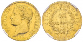 Premier Empire 1804-1814 
40 Francs, Toulouse, 1809 M, AU 12.9 g. Ref : G.1084, Fr. 507 Conservation : NGC AU58 
Quantité : 1402 exemplaires. Très r...