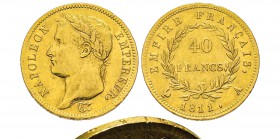Premier Empire 1804-1814 
40 Francs, Paris, 1811 A, var IEU PROTEGE sur la tranche, AU 12.9 g. Ref : G.1084, Fr. 509 Conservation : TTB