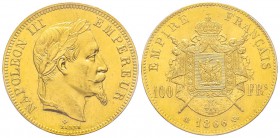 Second Empire 1852-1870
100 Francs, Strasbourg, 1866 BB, AU 32.25 g. Ref : G.1136, Fr. 580 Conservation : PCGS MS64 Quantité : 3075 exemplaires. Rare...