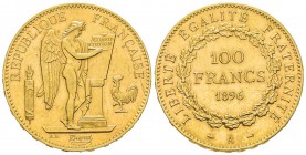 Troisième République 1870-1940
100 Francs, Paris, 1896 A, AU 32.22 g. Ref : G.1137, Fr. 590 Conservation : Superbe Ex vente UBS 69, 23 janvrier 2007,...